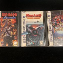 Sega Saturn Game Lot of 3 Game Discs: Die Hard Arcade + Fighting Vipers + Wing Arms (Post Nintendo Era )