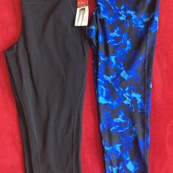 Lot 2 WOMENS FITNESS GYM YOGA PANTS Black Blue OLD NAVY XERSION XXL 2XL  ‼️ See HUGE Collection Here ...