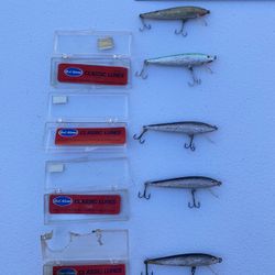 $15  Vintage Lot of 5 BUD ADAMS CLASSIC LURES BOX PAPER