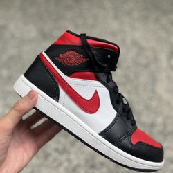 Jordan 1 Mid Red And Black (Read Description For More Info!!!)