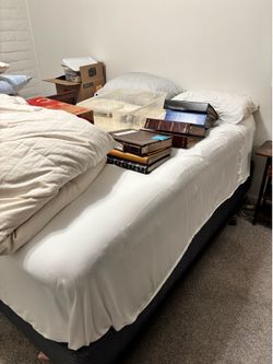 Full-size bedframe with mattress