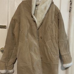 Galley men’s Tan Leather Coat Jacket Fully Lined
