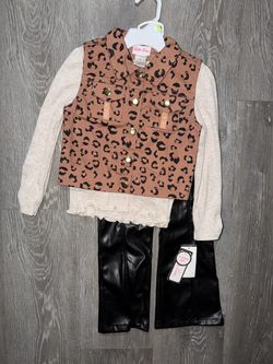 Little Lass Girls 3-Piece Leopard Outfit Set