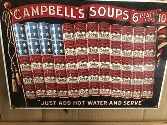 Campbell's Soup Wall 9X13 Metal Sign AAA Sign Co Flag Cans