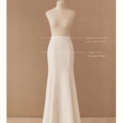 Anthropologie Boutique Ivory Bridal Skirt Elegant Modern Sz 4 (pending) 