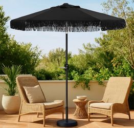 Black fringe umbrella