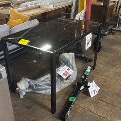Black Metal Glass Top Table/desk