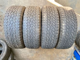 4) 275/65/20 Goodyear Wrangler TrailRunner AT Tires.  Upgrade from a 275/60/20  Load Range E  Tread measures 6-7/32  DOT 4623  $375 for 4  I carry oth