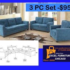FREE DELIVERY💥Brand New 💥3PC Sofa, Loveseat, Chair Set 