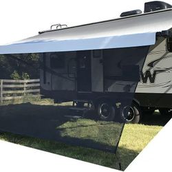 Tentproinc RV Awning Sun Shade 9' X 10' 3'' Black Mesh Screen UV Sunshade Block 