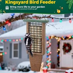 Kingsyard Suet Bird Feeder, Double Capacity Tail-Prop Design