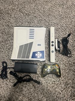 Xbox 360 Star Wars Limited Edition  R2-D2 C-3PO Console + Controllers+Kinect