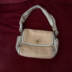 Small Coach With Gold Leather Trim 