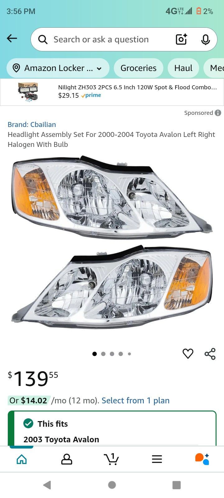 OfferUp 2003 Toyota Avalon 2 Headlight Assembly Used