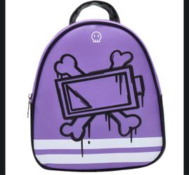 Bioworld Murder Drones Uzi Mini Backpack Purple Black Bones Skull Anime Bag New