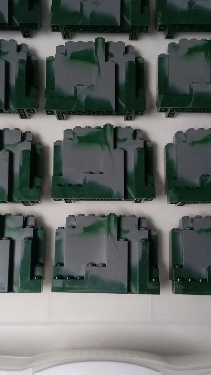 Lego 4x6x10 Rock Wall Panel with Green Marbling Part #6082 BURP MOC