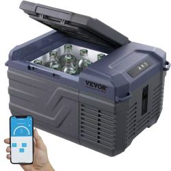 160* Car Refrigerator, 12 Volt Car Refrigerator Fridge, 9 L Single Zone Portable Freezer, -4℉-68℉ Adjustable Range, 12/24V DC and 100-240V AC Compress