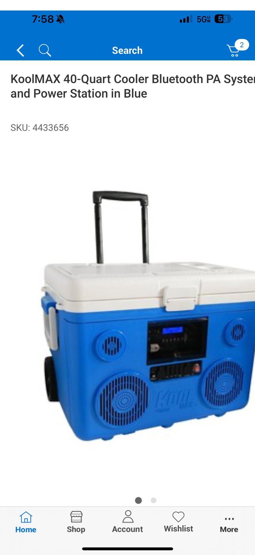 Koolmax Cooler With Bluetooth Sound System Brand New 