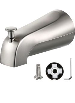 Slip-On Tub Spout with Diverter Brushed Nickel | Fits 1/2” Copper Pipe