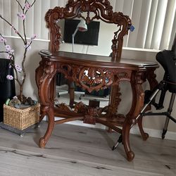 Mirror And Console Table