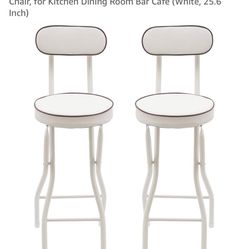 2Pcs Folding Bar Stool with Backrest