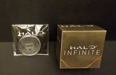 BRAND NEW - HALO CAMPAIGN EVOLVED PROMO COIN + HALO INFINITE CASE & DOG TAGS PROMO