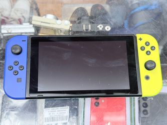 Nintendo Switch 32GB Console Blue/Neon Yellow Joy-Con Tested Working Used