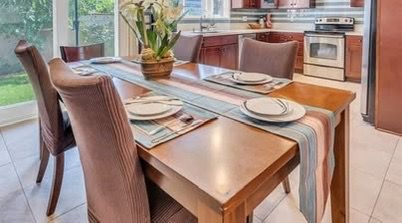 Wooden Dining Table with 4 Chairs