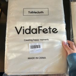 3 Ivory 132” Round Tablecloths – Brand New in Packaging