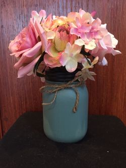 Beautiful Turquoise Mason Jar