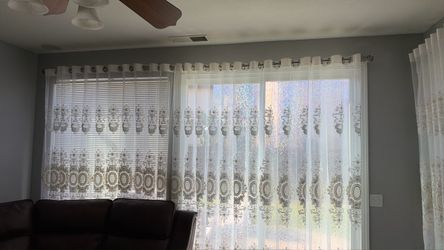 creamy of white curtains full set