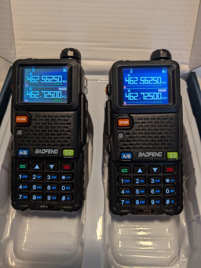 2 Baofeng GMRS 5RM, CUSTOM PROGRAMMED AIR-BAND 1000 CHANNELS NOAA WEATHER