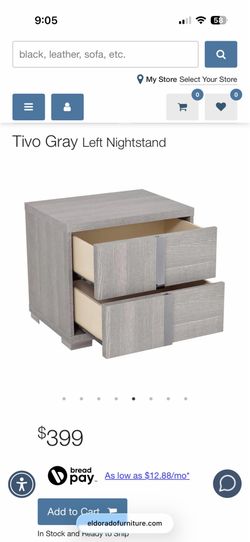 2 Tivo Gray Nightstands $300 Both