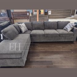Grey Sofa Sectional 107” Chenille 🔥buy Now Pay Later 