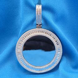 Moissanite 9.28 ctw Circle Mirror Pendant 