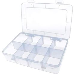 8-Grid Snack Box Container with Removable Dividers Plastic Organizer Box. (AD)