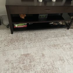 Media Table Brown With Two Shelves And Drawer