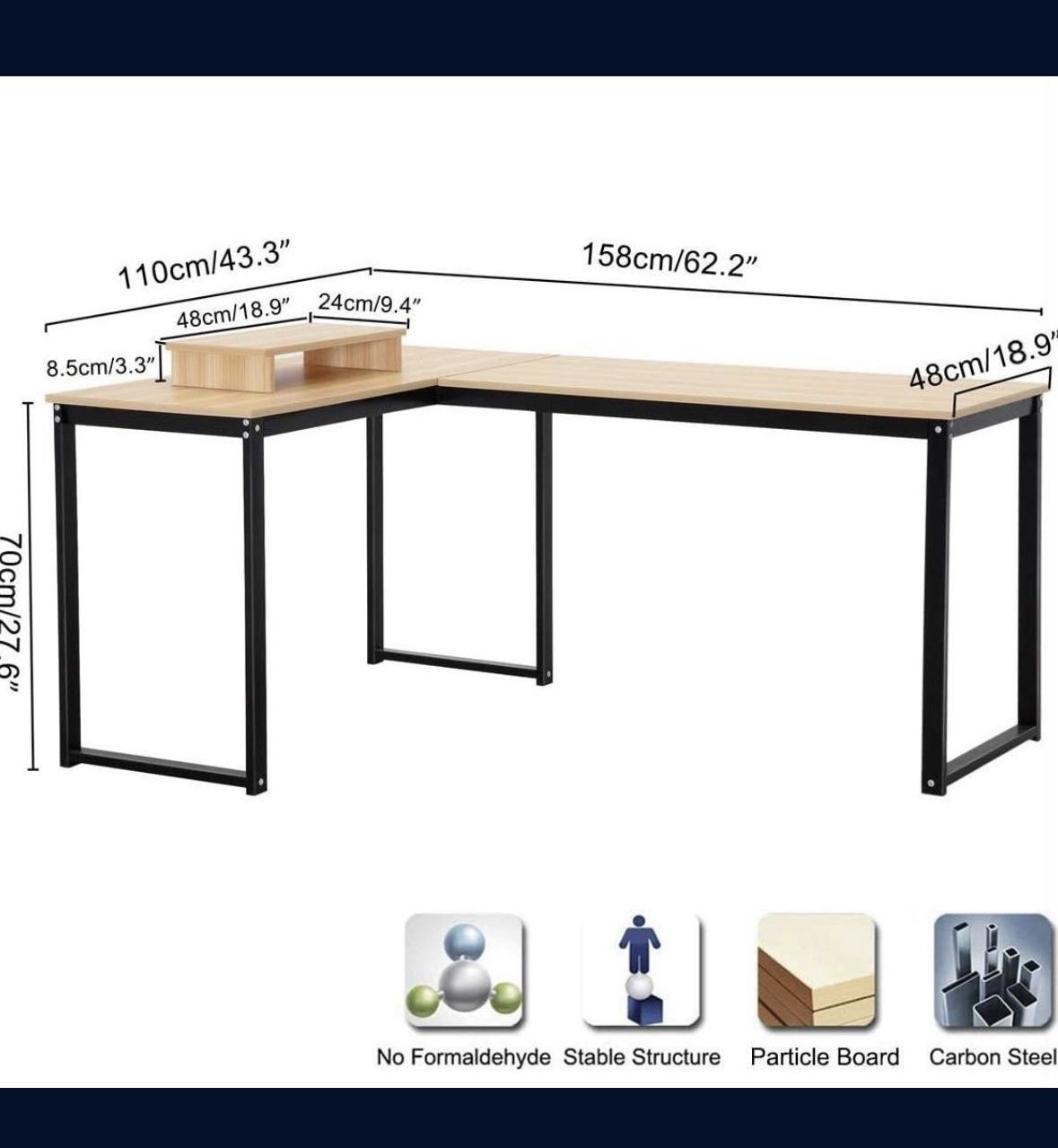 Tan L-Desk