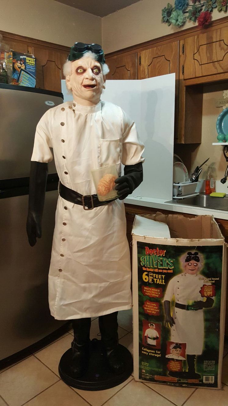 6foot tall Dr Shivers Halloween Mad Scientist Animated Prop