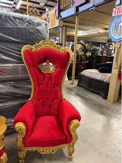 Red Princess Throne Chair