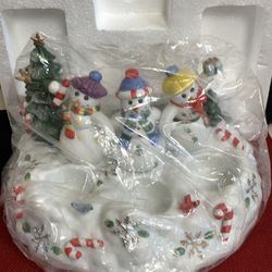 NIB PartyLite Christmas Snowbell TeaLight & Pillar Candle Holder P7650