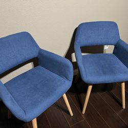 Set Of Blue Accent Chairs