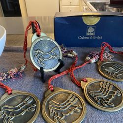 Antique Korean horse medallion set of five