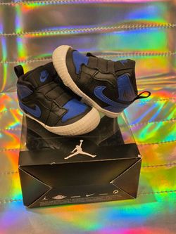 Jordan 1 Infant Crib Shoes Black Royal Blue