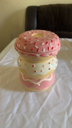Ceramic Stacked Donut Cookie Jar