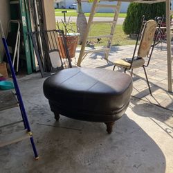 Leather Ottoman 
