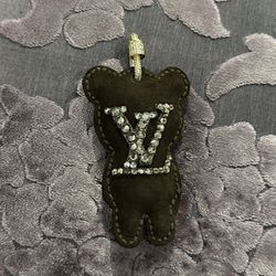 LV Leather And Swarovski Crystal Key Chain 