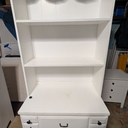 White Wood Dresser With Shelf Top