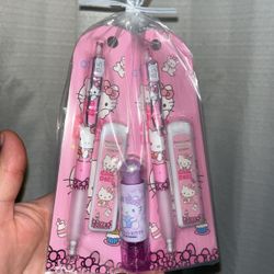 2 Hello Kitty Lead Pencils With 20 Lead Refills Each And 1 Purple Lipstick 💄 Eraser