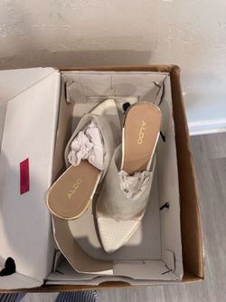 White high heels open toe